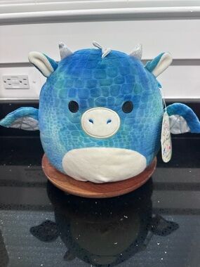 Squishmallows Dominic the Blue Dragon 8" Plush Toy With Tags 2020 Scale Pattern
